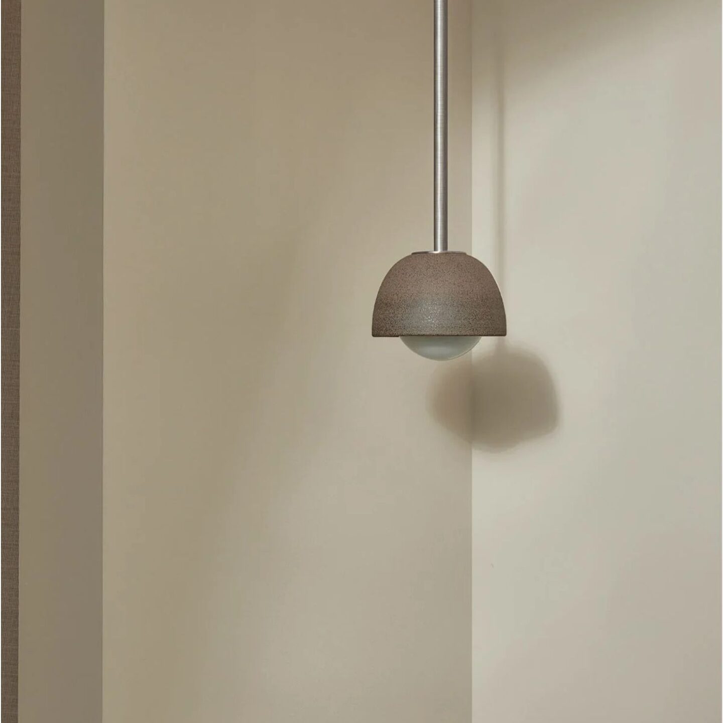 Terra 0 Pendant Light - Solid Rod Clay, Brushed Nickel
